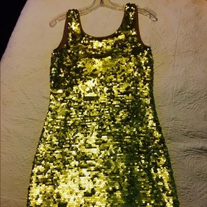 BCBG gold sequin dress NWT medium